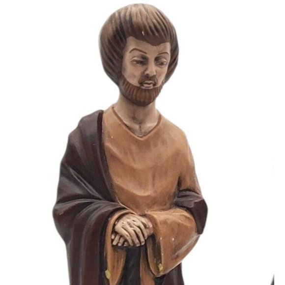 Vintage Mary Jesus Joseph Holland Mold Hand Painted Ceramic Statues Nativity - Picture 4 of 10